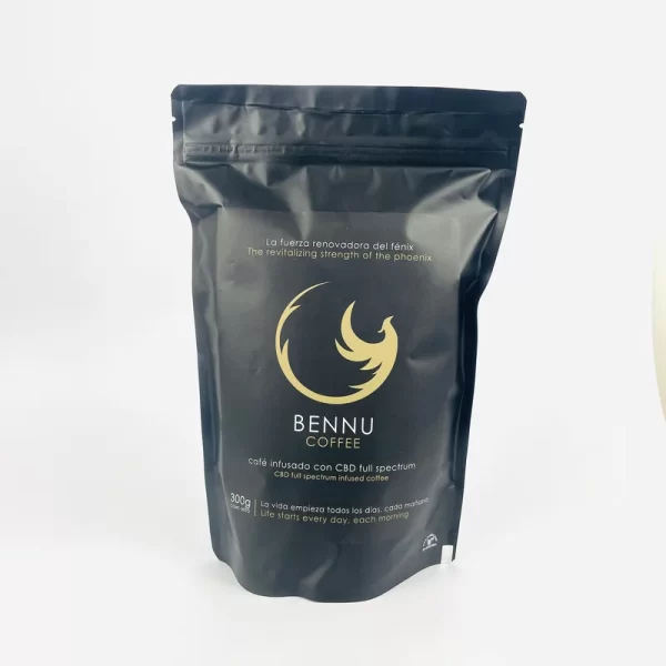 Café gourmet infusionado con CBD Full Spectrum, en bolsa de 300g. Omodiol Suplementos Cannabinoides